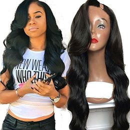 Peruvian Body Wave Middle Left Right U Part Virgin Hair Wigs For Black Women Natural Colour 8-24 inch