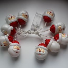 santa claus christmas light NZ - whosale 1.5m 3m New Santa Claus head battery lamp string creative decorative lights LED Christmas lights string