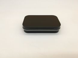 -2017 New Arrival preto dobradiça caixa de lata retângulo lata caixa de presente caixa de lata de vedação simples 95x60x21mm