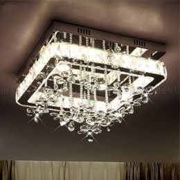 BE52 Creative LED Crystal Ceiling Lamps / Round / Square Flower Living Room Aisle Lighting Romantic Warmer Master Bedroom Lights Chandeliers
