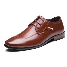 Newest Men's Wedding Shoes Mens Pointed Design Leather Shoes Unique Men Casual Shoes Lace-up Oxford Evening Formal Dress Shoe