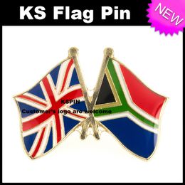 UK South African Friendship Flag Badge Flag Pin 10pcs a lot Free shipping XY0057