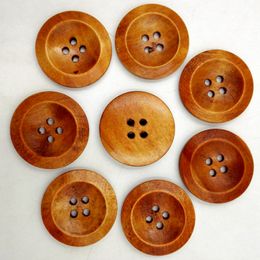 Wooden Buttons 25mm coffee 4 holes for handmade Gift Box Scrapbooking Crafts Party Decoration DIY Sewing draw