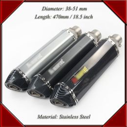 Universal Motorcycle Exhaust Muffler Pipe Silencer With Removable DB Killer