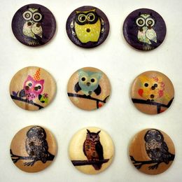 Wooden Buttons 30mm vintage owl 2 holes for handmade Gift Box Scrapbooking Crafts Party Decoration DIY Sewing draw