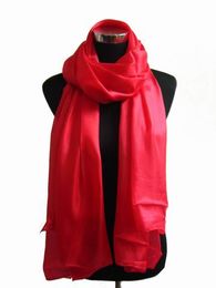 Womens Ladies Plain solid Colour 100% Silk scarf Shawl Wrap SCARF scarves 180*90cm 10pcs/lot #1551