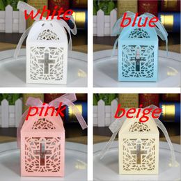 Paper Laser Cut Out Cross Gift Candy Box Wedding Party Favour Boxes