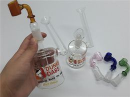 Wholesale tobacco bong Mini Glass Recycler Oil Rig Glass bong with dome and nail portable Coloful Cheap mini bongs for smoking tobacco bowl