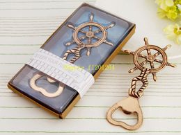 50pcs/lot Fast Shipping Antique Ship's Wheel Nautical Bottle Opener wedding Favours gift rudder beer bottle opener