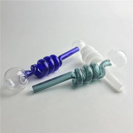 glass oil burner pipe for smoking Colourful thick pyrex glass spring style oil burner water pipes hand pipe