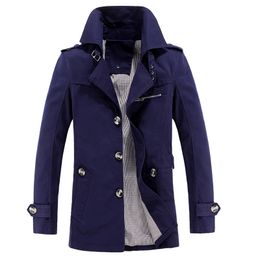 Wholesale- Men trench fashion winter jacket down parka windproof coats plus size 5XL four color