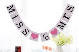Miss to Mrs Banner for Bridal Shower and Bachelorette Party - Decorations and Photo Prop