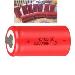 (1 pc) alta potência 1.2 V SC 2200 mah bateria recarregável Sub C NI-CD Bateria NiCd SC 2200 mah 1.2 V Bateria NI-CD para furadeira Elétrica / Ferramentas