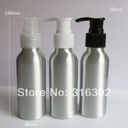 12 x Cosmetic Packaging 100ml Aluminium Lotion bottle, Metal Container with Press Pump, DIY Liquid Storage Tool