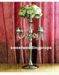 no the flowers including)Gorgeous wedding flower stand Centrepiece with hanging crystal