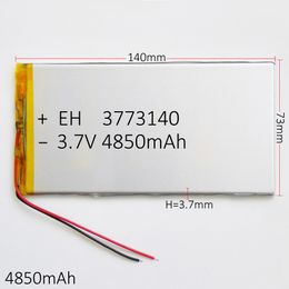 Model 3773140 3.7V 4850mAh Lithium Polymer Li-Po Rechargeable Battery For DVD PAD Mobile phone GPS Power bank Camera E-books Recoder TV box