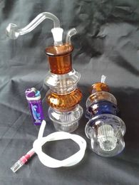 A-013 Height Bongglass Klein Recycler Oil Rigs Water Pipe Shower Head Perc Bong Glass Pipes Hookahs--Three pagoda