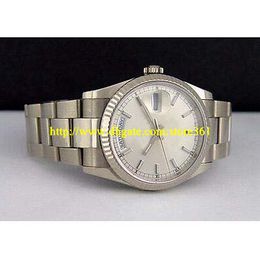 store361 new arrive watches Mens 18kt White Gold President Silver Index 118239