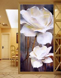 exquisite papers UK - Classical exquisite oil painting flower entrance mural 3d wallpaper 3d wall papers for tv backdrop