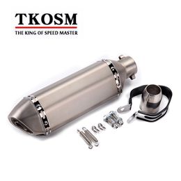 TKOSM Universal 51mm Aluminium Motorcycle Exhaust pipe GY6 Modified Scooter Exhaust Muffler for HONDA R6 R1 FZ6 Z1000 GSXR