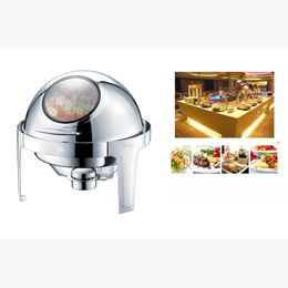Stainless steel Visual Buffet heater Chafing Dish hotpot holder 6L round Bain Marie wedding Catering Banquet cooking pan server Tray Warmer