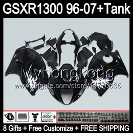 gloss black 8gift For SUZUKI Hayabusa GSXR1300 96 97 98 99 00 01 13MY122 GSXR 1300 GSX-R1300 GSX R1300 02 03 04 05 06 07 gloss black Fairing