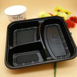 Fedex send Disposable BPA free Food Containers with Lids/Bento Box/Lunch Tray with Cover 3 Compartment safe LUNCH BOX BPA free