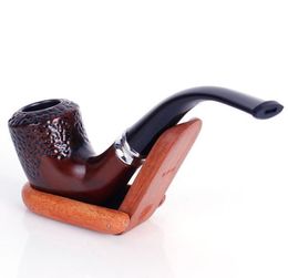 Carved Ruili durable curved hammer pipe thick thick Philtre cigarette holder old free-style Philtre smoking utensils