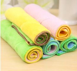 Supplying microfiber dish towel 25cm*15cm non-stick oil wash cloth rag cleaning cloth towel charcoal