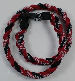 Promotion - 350PCS/Lot Baseball Sports Titanium 3 Rope Braided red red Black Sport GE Necklace RT038