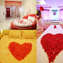 Nişanlısı 1000 adet / takım Renkli Gül Yaprakları Yapay Çiçek Düğün Parti Vazo Dekor Gelin Duş Iyilik Centerpieces Konfeti
