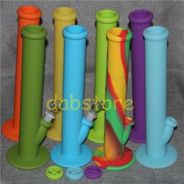 New arrival silicone glass water pipe glass pipe glass bong smoking pipe various colors with down stem and bowl