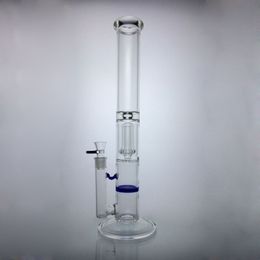 Glass Bong Honeycomb Straight Tube Bong scientific 17'' showerhead perc two function waterpipe straight tube