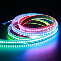 addressable rgb led strip 5050 smd 144leds ws2812b flexible strips waterproof ws2812 digital pixel light ws2811 dc5v black pcb IP67