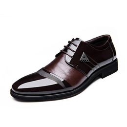 fashion genuine leather men shoes dress black brown party wedding dress male shoes mens oxfords free shipping