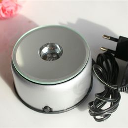 7 LED Light Stand Turntable Rotating Base Unique 360 Degree Rotating Silver Crystal Display Base Stand 7 colors High Quality LED Light