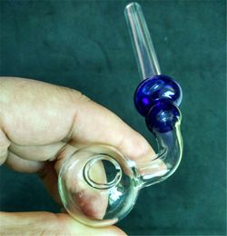 Pyrex Glass pipe Calabash Smoking Handle Pipes Curved mini Coloured Hand Blown Recycler Oil Burner