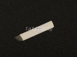 100 PCS 14 Pins Semi Permanent Makeup Eyebrow Tattoo Microblading Needle High Low Arc Blades needles for manual pen