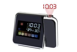 Electronic Digital LCD Alarm Clock Timer Projector Thermometer Moisture Meter Weather Station