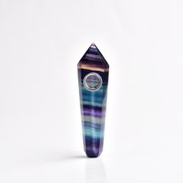 Fctory prezzo naturale arcobaleno fluorite cristallo di quarzo bacchetta point free fumo tubi di pietra tabacco in vendita