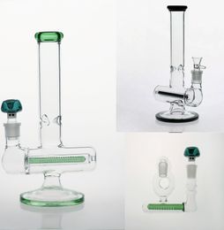 10.6 inch Tall Green Black Glass Bong 18.8mm Joint Water Pipe with Bowl Long Inline Percolato Recycle Oil Rigs Real Image