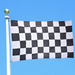 car racing decor UK - 90*150cm 3*5ft Car Racing Flag Black and White Plaid Banner Racing Checkered Flags for Motorsport Racing Home Decor