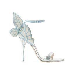 2017 Nuove scarpe Donna Sandali con farfalla posteriori Sweet Chic Tacchi alti Designer Mujer Sandali Cinturino alla caviglia laterale Scarpe da donna sexy Plus