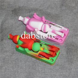 silicone Nectar bong hookah with Titanium Nail and dabber tool silicone water Pipe Bongs