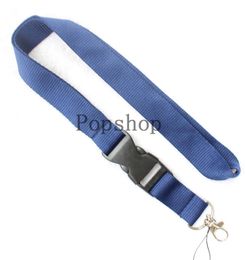 Pure color! Lanyard Keychain Key Chain ID Badge cell phone holder Neck Strap navy blue. free shipping