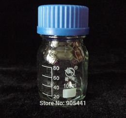 Wholesale- 100mL Glass Reagent Bottle Screw Cap Autoclavable, Graduation 80ml Heavy Wall Storage Bottles & Jars