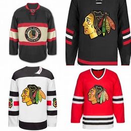sew logos UK - Factory Outlet Custom Chicago Blackhawk jerseys hockey jerseys cheap Home Away Alternate Jersey Embroidery Logo Sew on Any Name & Number
