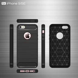Phone Cases For Apple Iphone5s SE TPU Carbon Fiber brushed slim for iphone5s case 2017 hot sale