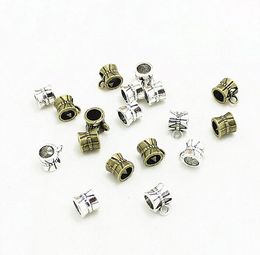 NEW 1000/lot Antique Silver bronze Bail beads Spacer Beads for Dangling Charms Fit European Bracelet 10x8mm hole 4.5mm