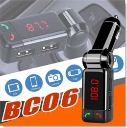 BC06 Carregador de carro Transmissor Fm de alto desempenho Digital sem fio Bluetooth Receptor Bluetooth para carro Adaptador estéreo de rádio fm